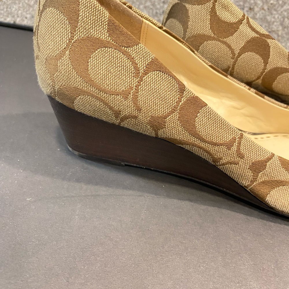Coach Women's Brown and Tan Wedge Heels - Picture 3 of 11